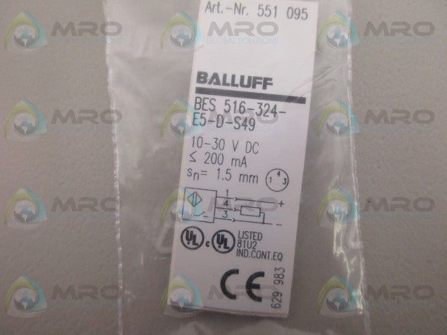 BALLUFF BES 516-324-E5-D-S49 INDUCTIVE SENSOR *NEW IN FACTORY BAG*