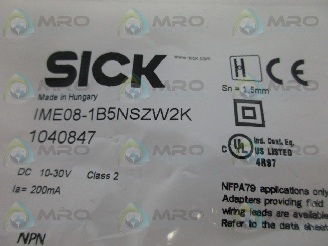 SICK IME08-1B5NSZW2K SHORTBODY CABLE *NEW IN FACTORY BAG*