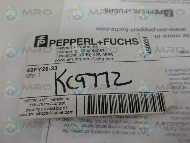 PEPPERL+FUCHS 40FY26-33 MICROSWITCH *NEW IN FACTORY BAG*