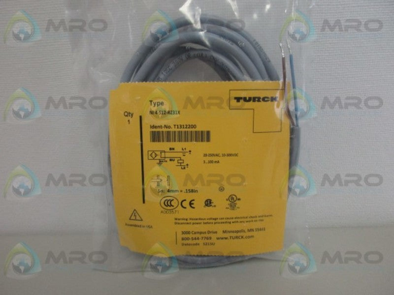 TURCK Ni4-S12-RZ31X PLASTIC BARREL W/ CABLE *NEW IN FACTORY BAG*