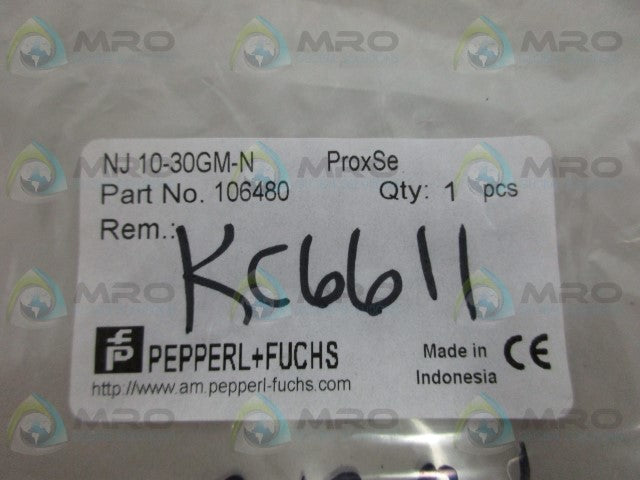 PEPPERL+FUCHS NJ10-30GM-N INDUCTIVE SENSOR *NEW IN FACTORY BAG*