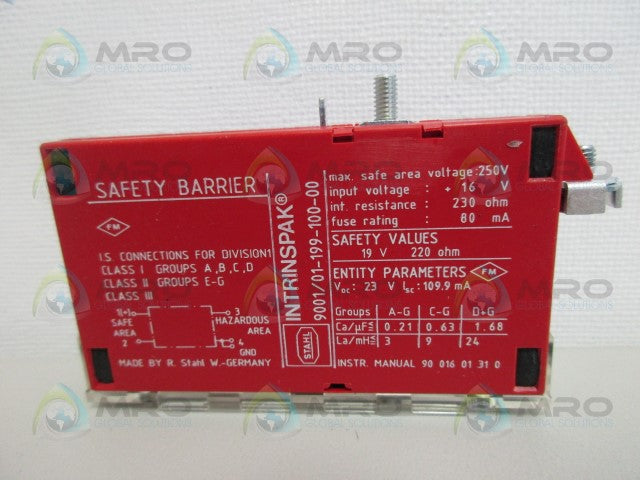 STAHL INTRINSPAK 9001/01-199-100-00 SAFETY BARRIER *NEW NO BOX*