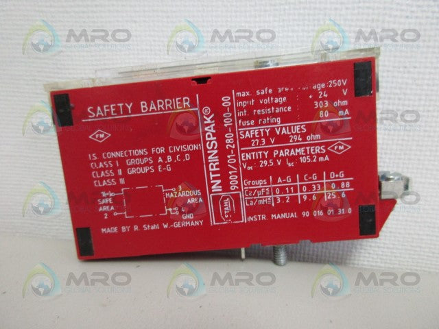 STAHL 9001/01-280-100-00 SAFETY BARRIER *NEW NO BOX*