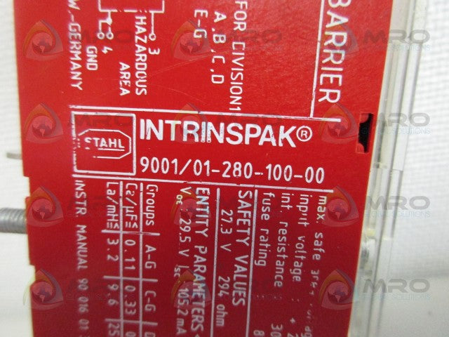 STAHL 9001/01-280-100-00 SAFETY BARRIER *NEW NO BOX*