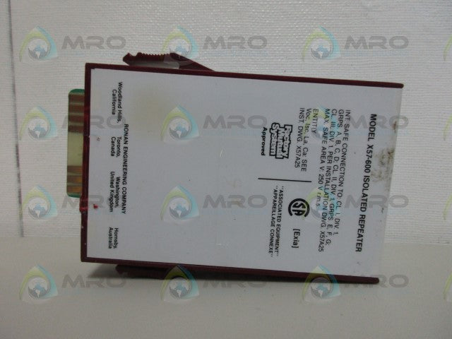 RONAN X57-600 BARRIER ISOLATED REPEATER *USED*