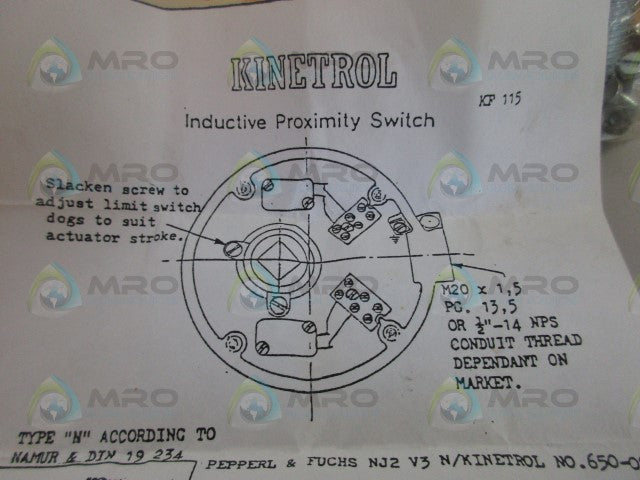 KINETROL KF115 INDUCTIVE PROXIMITY SWITCH *NEW NO BOX*