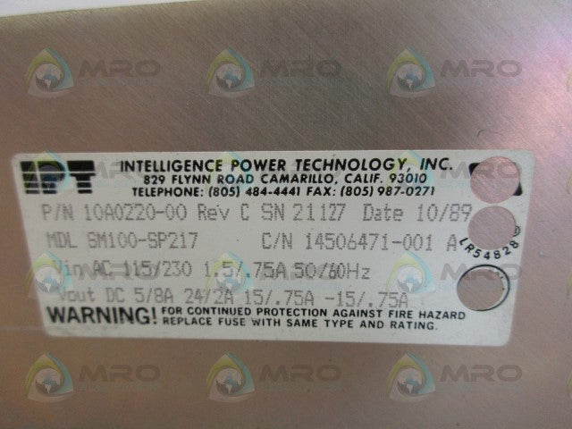 INTELLIGENCE 10A0220-00 REV. C *USED*
