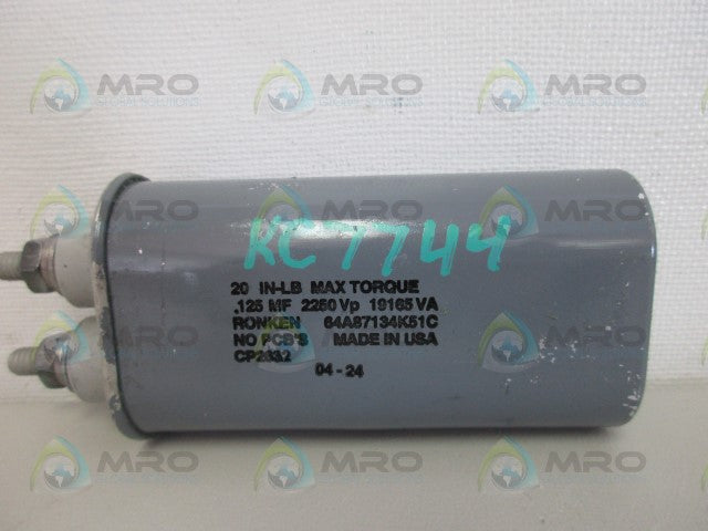 RONKEN 64A87134K51C CP2632 CAPACITOR *USED*