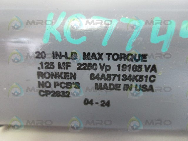 RONKEN 64A87134K51C CP2632 CAPACITOR *USED*