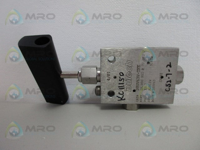 BUTECH 20UV63V-TFE NEEDLE VALVE *NEW NO BOX*