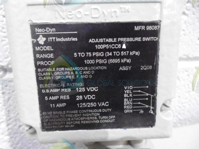 NEO-DYN 100P51CC6A PRESSURE SWITCH *NEW IN BOX*