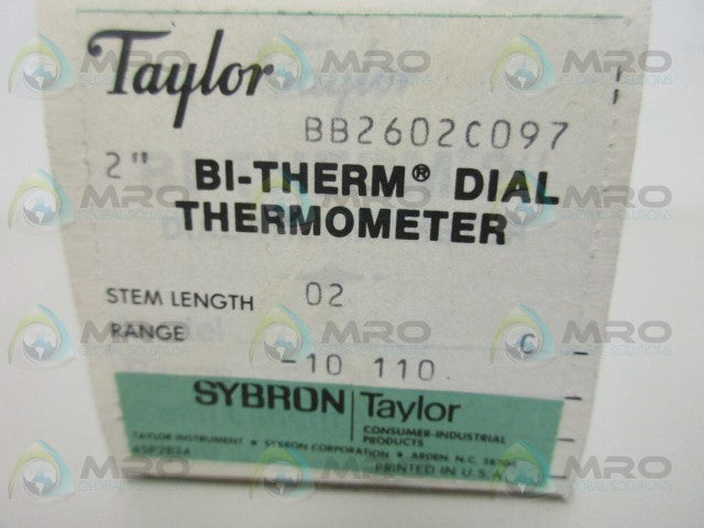 TAYLOR BB2602C097 THERMOMETER *NEW IN BOX*
