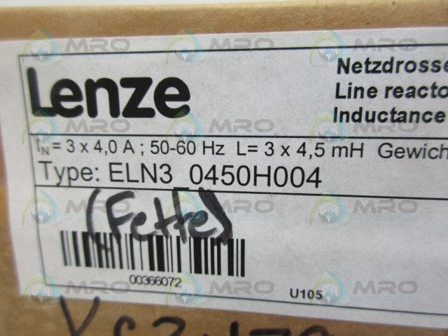 LENZE ELN3-0450H004 LINE FILTER *FACTORY SEALED*