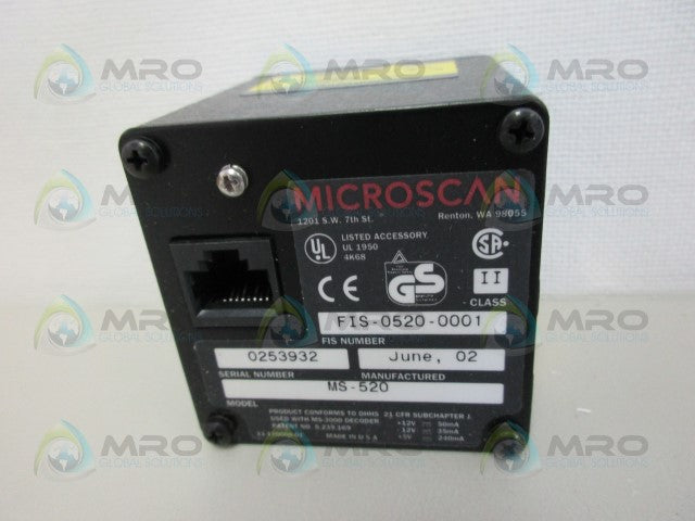 MICROSCAN FIS-0520-0001 BAR CODE SCANNER *NEW IN BOX*