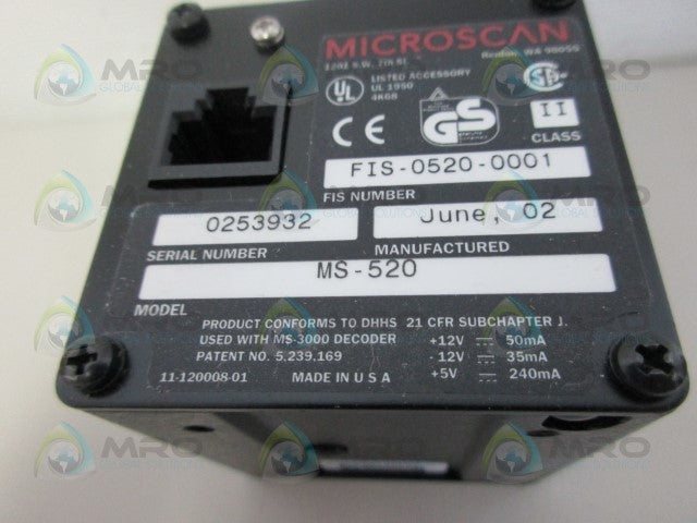 MICROSCAN FIS-0520-0001 BAR CODE SCANNER *NEW IN BOX*
