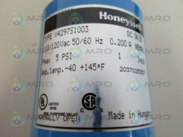 HONEYWELL V4297S1003 NO VENT VALVE *NEW IN BOX*