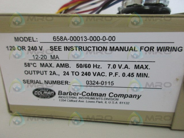 BARBER-COLMAN 658A-00013-000-0-00 ACTUATOR *NEW NO BOX*