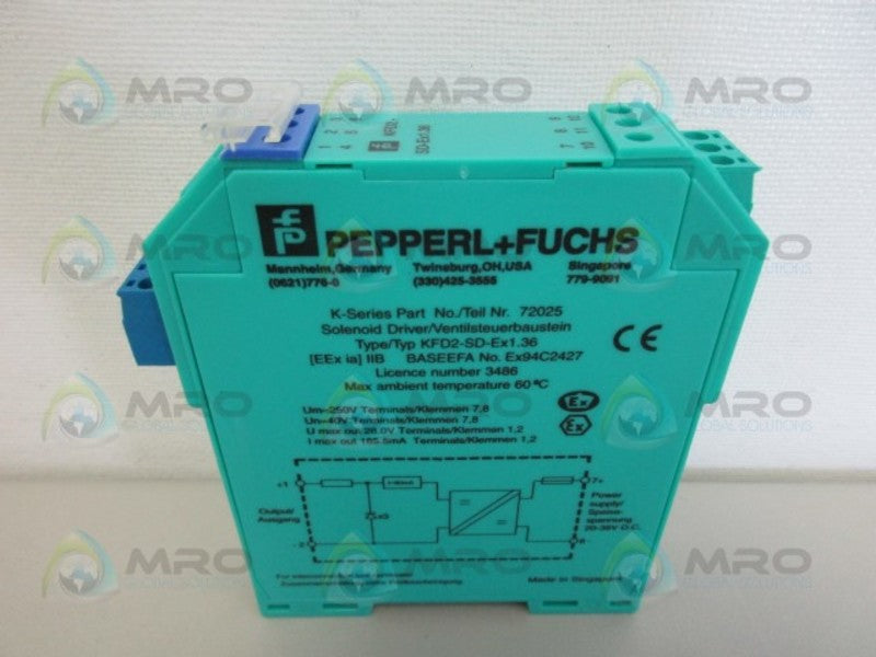 PEPPERL+FUCHS KFD2-SD-EX1.36 INTRINSICALLY SAFE BARRIER *NEW IN BOX*