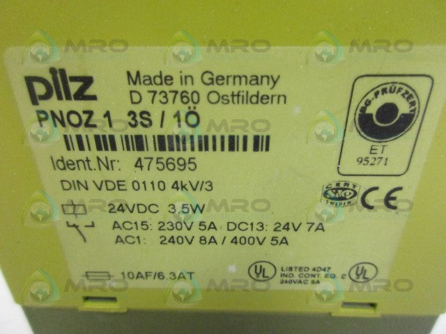 PILZ PNOZ13S/1O SAFETY RELAY 24VDC *NEW IN BOX*