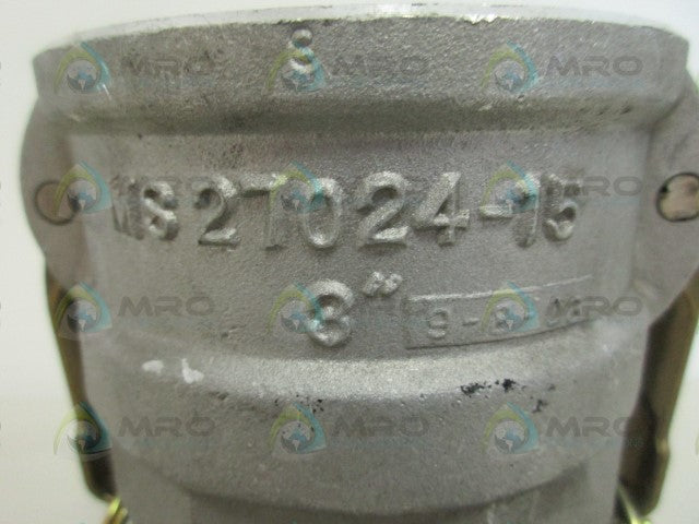 DIXON MS27024-15 3" CAM LOCK BRASS COUPLING *NEW NO BOX*