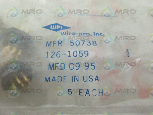 AMPHENOL 126-1059 LOT OF 5 9PIN MALE PANEL MOUNT CONNECTOR *NEW IN FACTORY BAG*