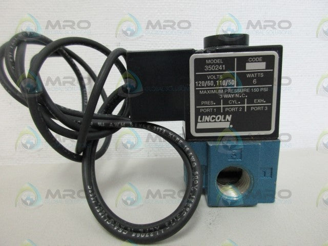 LINCOLN 350241 SOLENOID VALVE *NEW NO BOX*