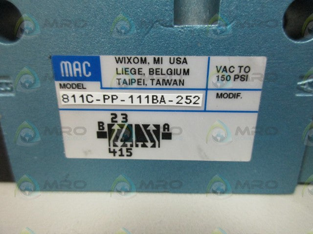 MAC 811C-PP-111BA-252 PNEUMATIC VALVE *NEW NO BOX*