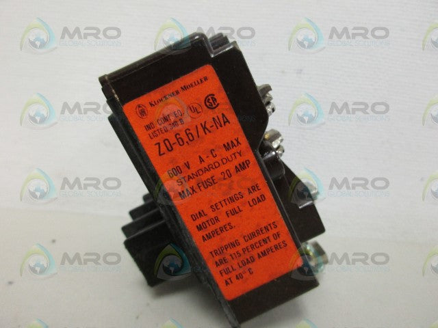 KLOCKNER MOELLER Z0-6,6/K-NA OVERLOAD RELAY 600V *NEW NO BOX*