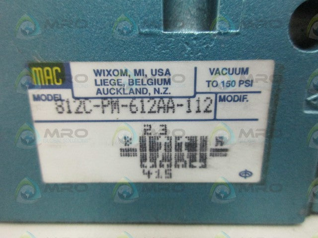 MAC 812C-PM-612AA-112 SOLENOID VALVE *NEW NO BOX*