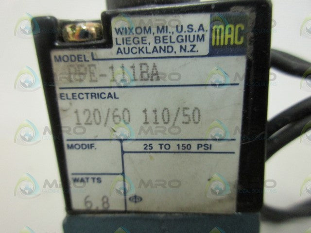 MAC PPE-111BA SOLENOID VALVE *NEW NO BOX*