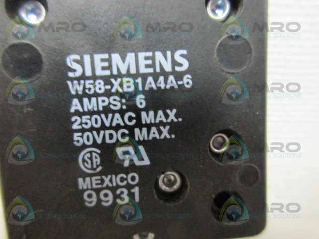 SIEMENS W58-XB1A4A-6 CIRCUIT BREAKER *NEW NO BOX*