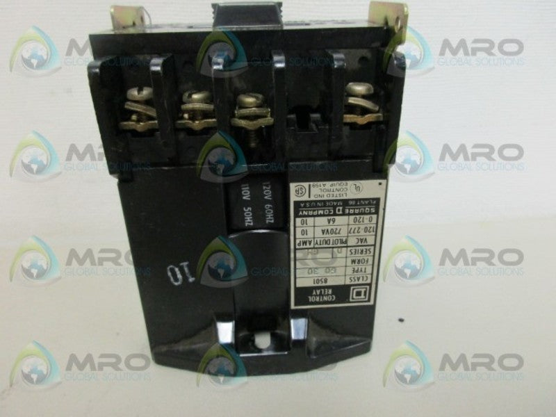 SQUARE D 8501-G030 120V CONTROL RELAY 4POLE *USED*