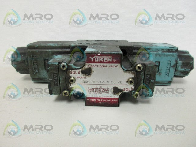 YUKEN DSG-01-3C4-A100-40 DIRECTIONAL VALVE *USED*