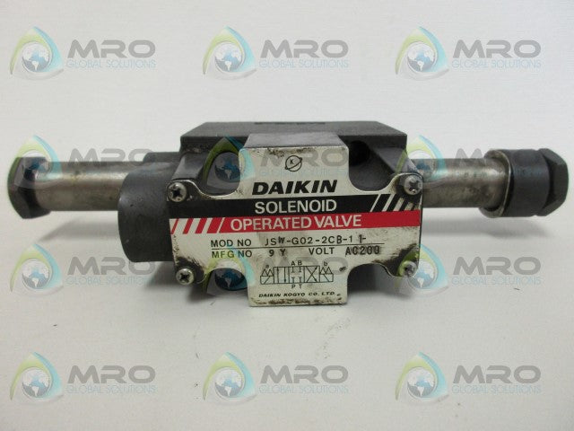 DAIKIN JSW-G02-2CB-11 DIRECTIONAL VALVE (AS PICTURED) *USED*