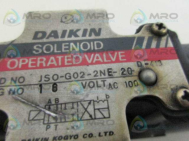 DAIKIN JSO-G02-2NE-20 SOLENOID VALVE *NEW NO BOX*