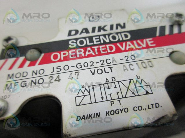DAIKIN JSO-G02-2CA-20 OPERATED VALVE *NEW NO BOX*