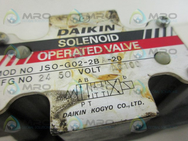 DAIKIN JSO-G02-2BA-20 SOLENOID VALVE *USED*