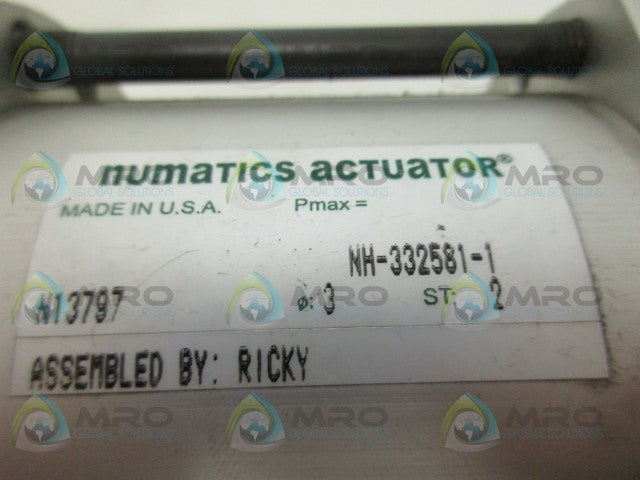 NUMATICS NH-332581-1 ACTUATOR AIR CYLINDER *NEW NO BOX*