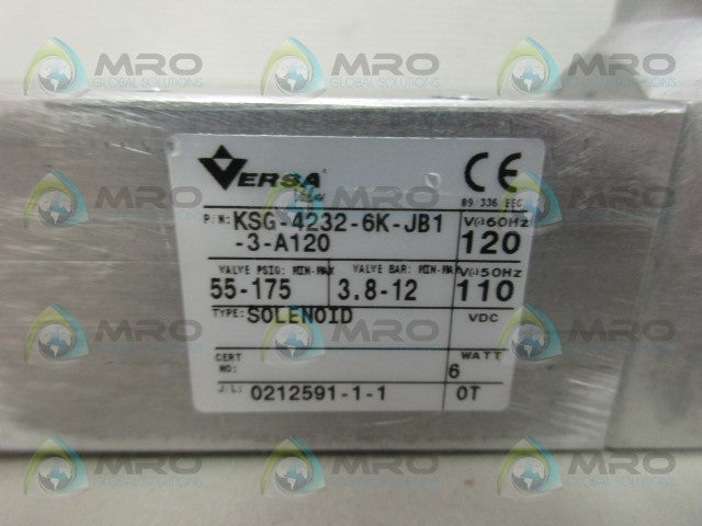 VERSA KSG-4232-6K-JB1-3-A120 4WAY VALVE *NEW IN BOX*