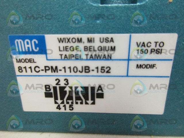 MAC 811C-PM-110JB-152 PNEUMATIC SOLENOID VALVE *NEW IN BOX*