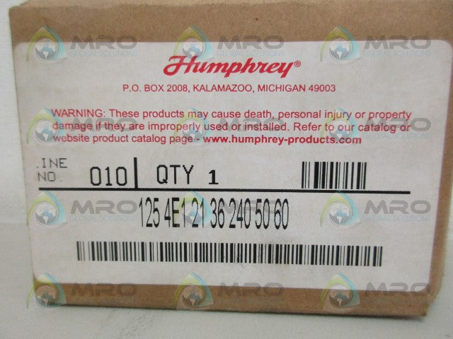 HUMPHREY 1254E121362405060 SOLENOID VALVE *NEW IN BOX*