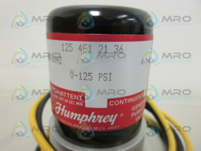 HUMPHREY 1254E121362405060 SOLENOID VALVE *NEW IN BOX*