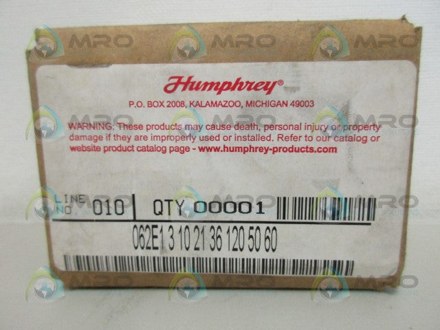 HUMPHREY 062E131021361205060 SOLENOID VALVE *NEW IN BOX*