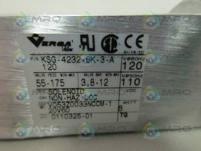VERSA KSG-4232-6K-3-A120 4WAY VALVE *NEW IN BOX*