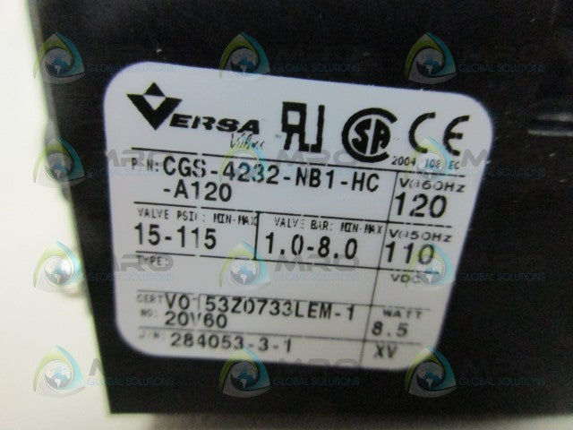 VERSA CGS-4232-NB1-HC-A120 4WAY VALVE *NEW IN BOX*