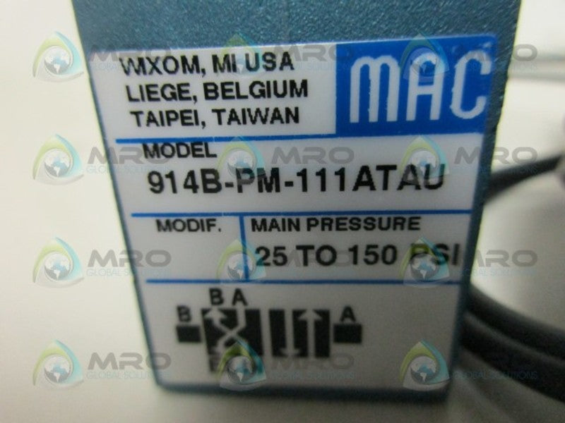 MAC 914B-PM-111ATAU SOLENOID VALVE *NEW IN BOX*