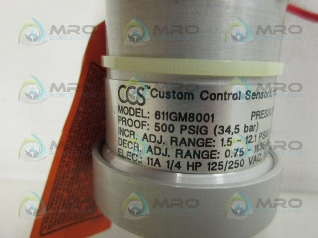 CCS 611GM8001 VACUUM PRESSURE SWITCH *NEW IN BOX*