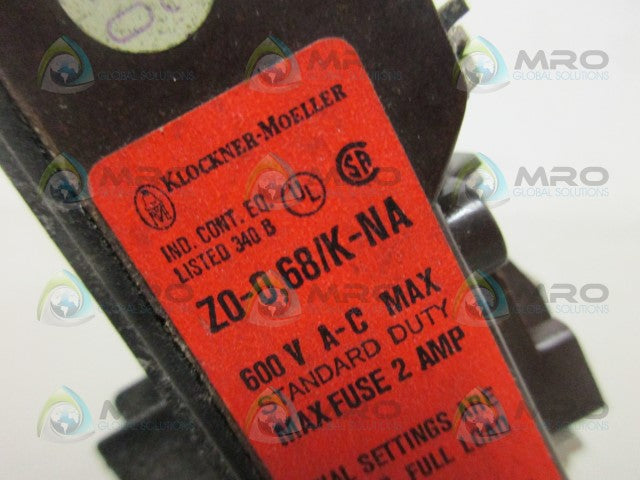 KLOCKNER MOELLER Z0-0-68/K-NA OVERLOAD RELAY *NEW NO BOX*