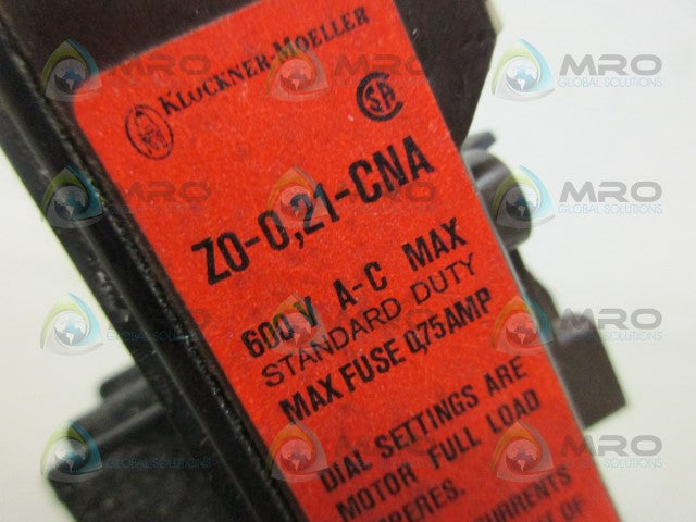 KLOCKNER MOELLER Z0-0,21-C NA OVERLOAD RELAY *NEW NO BOX*