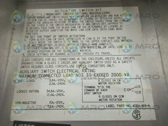BARBER-COLMAN A9279 ACTUATOR SWITCH KIT *NEW IN BOX*